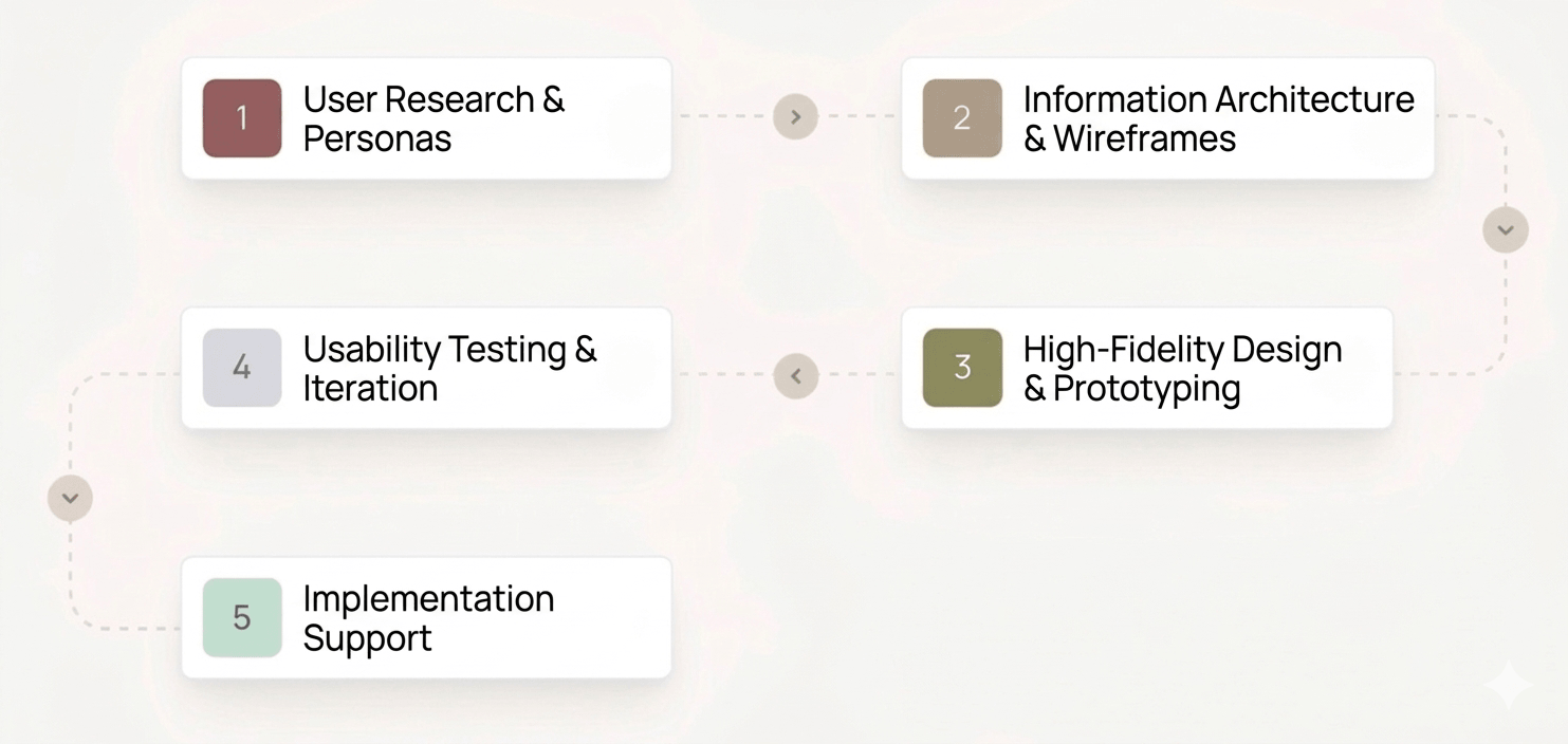 UI/UX design process flow